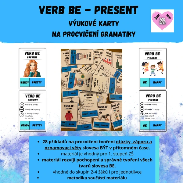 Verb BE - present - výukové karty