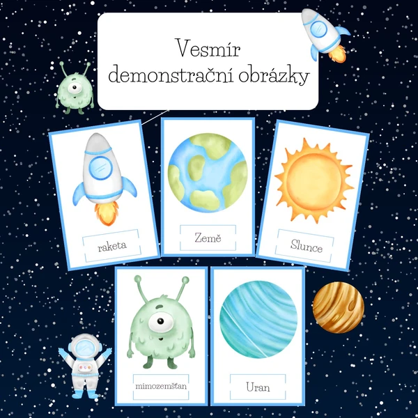 Vesmír-demonstrační obrázky