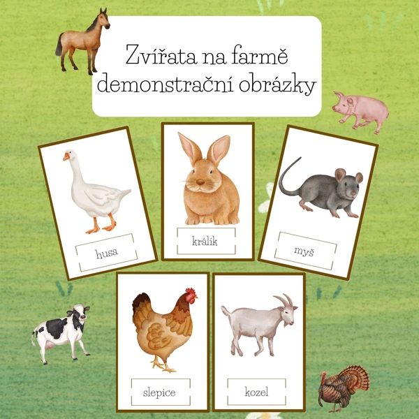  Zvířata na farmě-demonstrační obrázky 