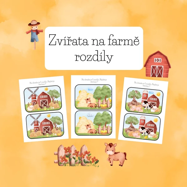 Zvířata na farmě - rozdíly