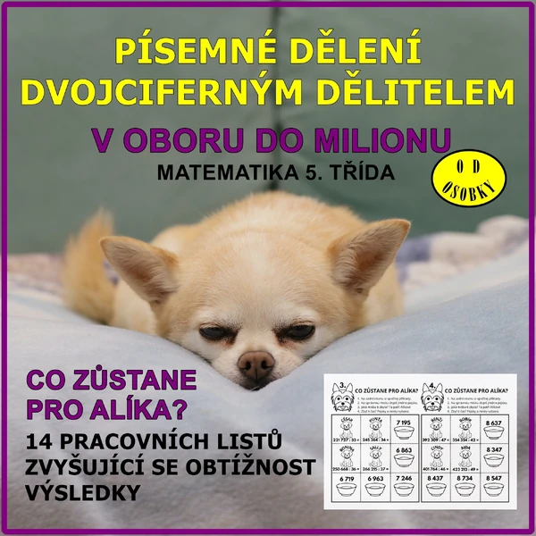 PÍSEMNÉ DĚLENÍ DVOJCIFERNÝM DĚLITELEM V OBORU DO 1 000 000