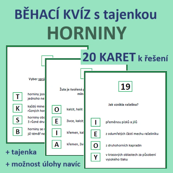 BĚHACÍ KVÍZ s tajenkou - HORNINY
