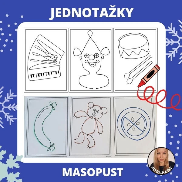 Jednotažky - Masopust (grafomotorika)