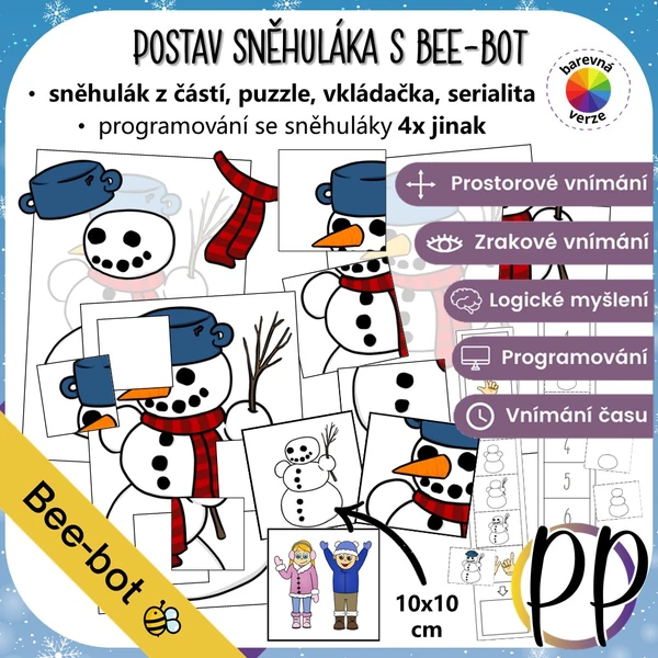 Postav sněhuláka s Bee-bot