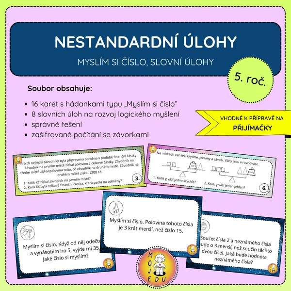 Nestandardní úlohy - Myslím si číslo, slovní úlohy