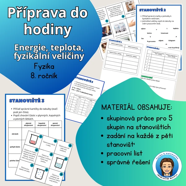 Příprava do hodiny - energie, teplota, fyzikální veličiny
