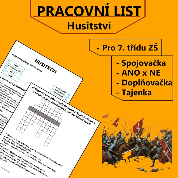 Husitství - Pracovní list
