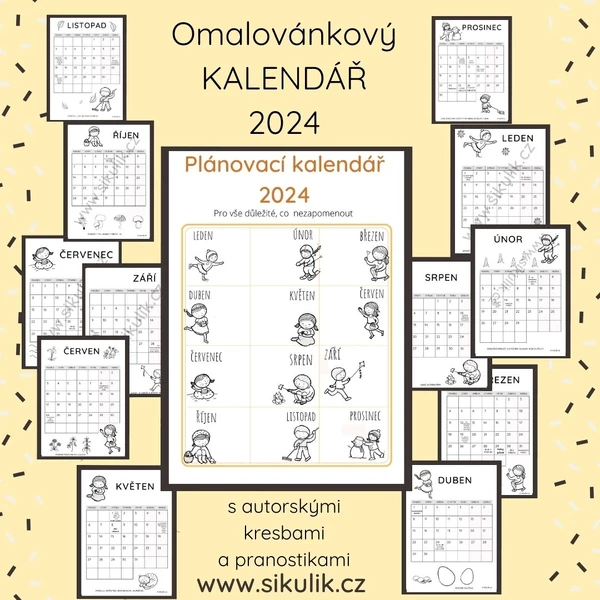 OMALOVÁNKOVÝ PLÁNOVACÍ KALENDÁŘ 2024