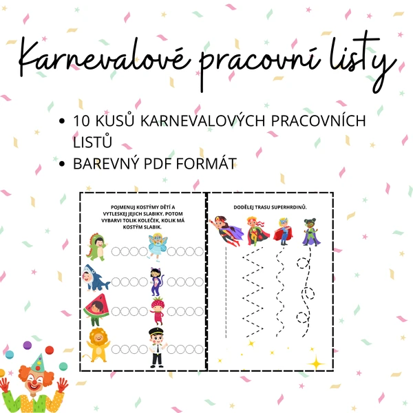 Karnevalové pracovní listy