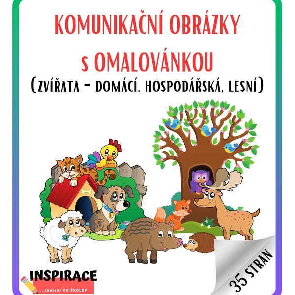 KOMUNIKAČNÍ OBRÁZKY s OMALOVÁNKOU (ZVÍŘATA)