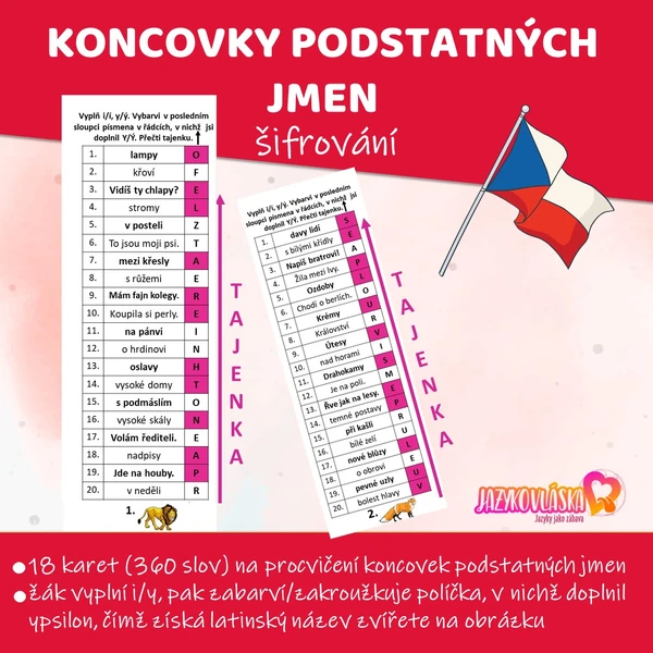 Koncovky podstatných jmen šifrování