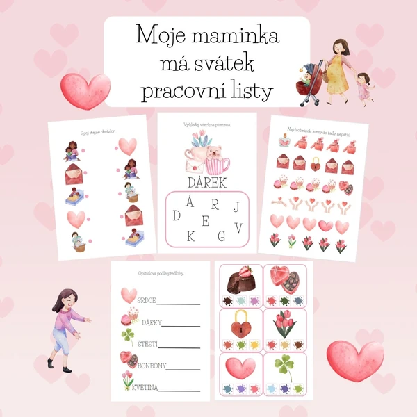 Moje maminka má svátek-pracovní listy