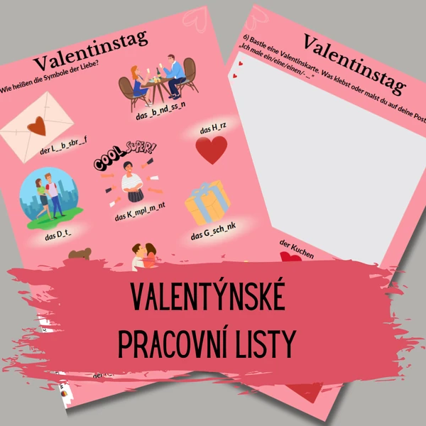 Svatý Valentýn Valentinstag pracovní listy