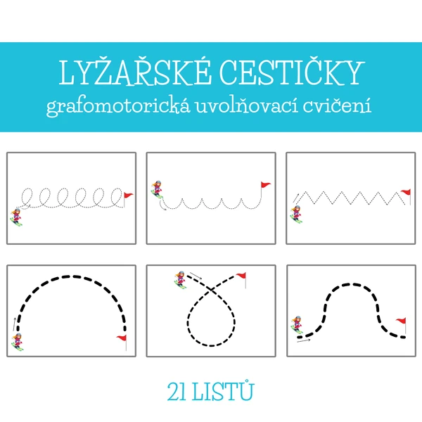 Lyžařské cestičky (grafomotorická uvolňovací cvičení)