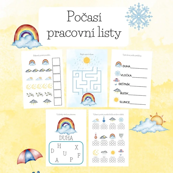 Počasí - pracovní listy