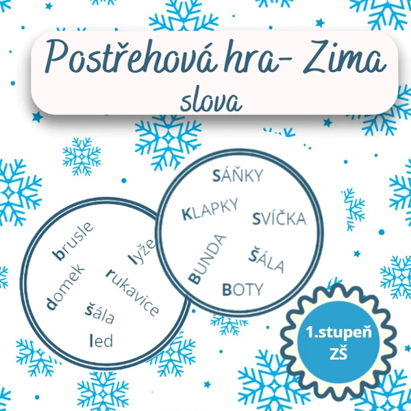 Postřehová hra Zima - slova