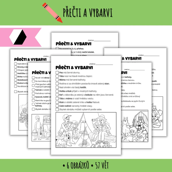 Čti a vybarvi - velké tiskací