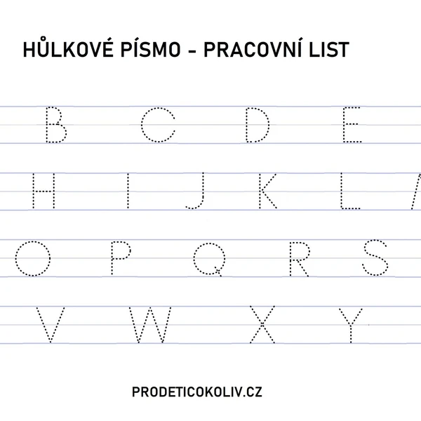 Jednoduché procvičování hůlkového písma