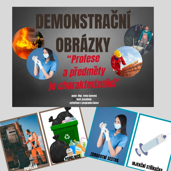PROFESE a předměty je charakterizující (demonstrační obrázky)