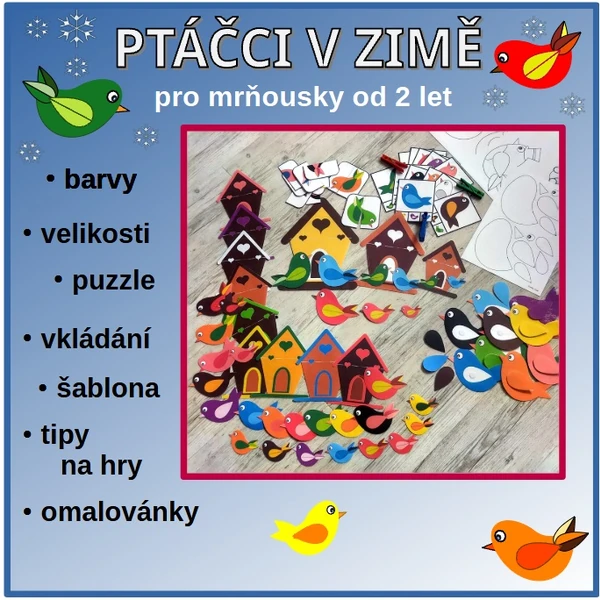 Ptáčci v zimě pro mrňousky