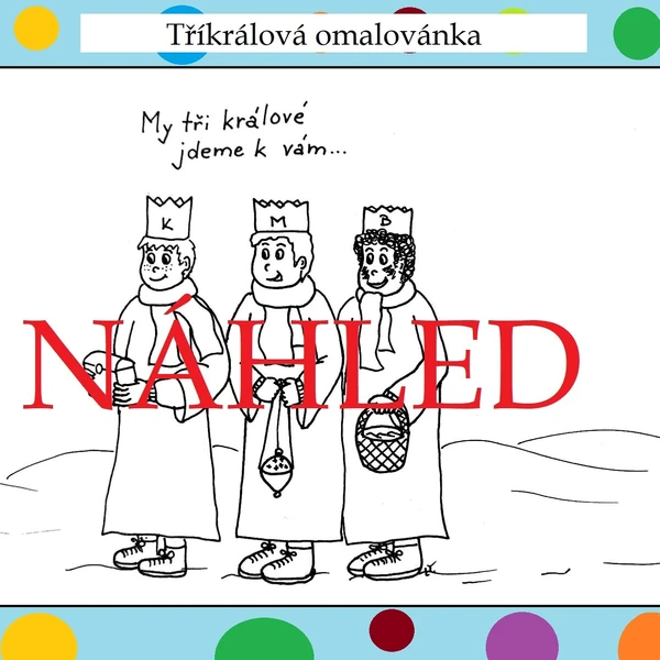 Tři králové- omalovánka