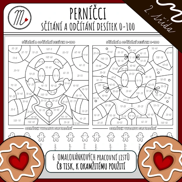 Perníčci - sčítání a odčítání desítek do 100