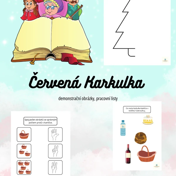 Červená Karkulka - demonstrační obrázky, pracovní listy