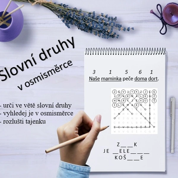 Slovní druhy v osmisměrce