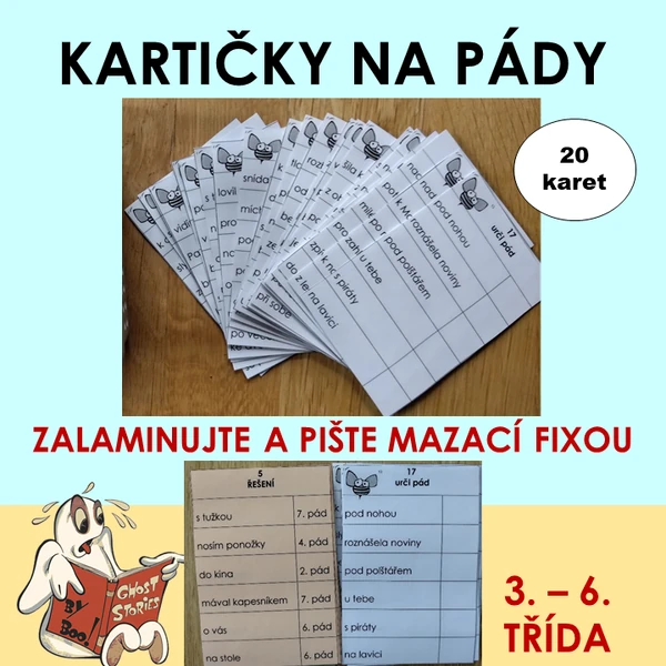 Pády - procvičování s mazací fixou