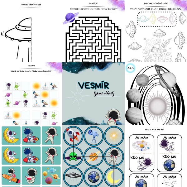 VESMÍR - týdenní aktivity - 37 listů