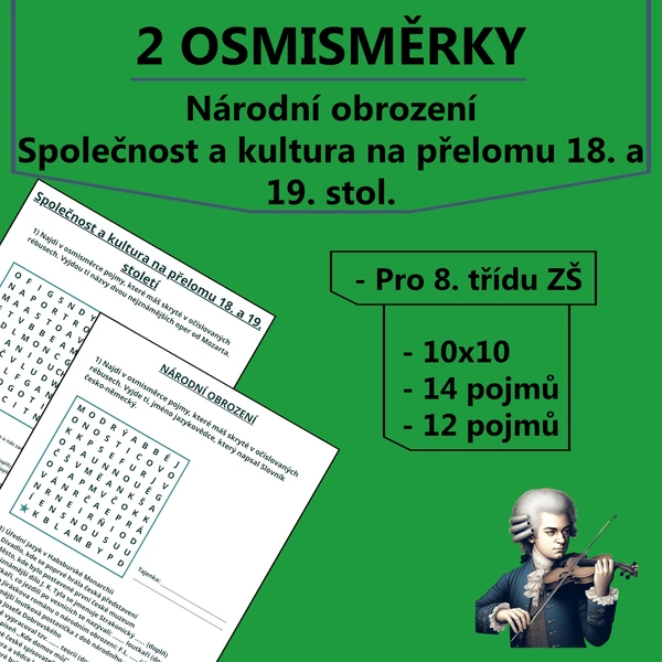 2 Osmisměrky - Národní obrození a Společnost, kultura na přelomu 18. a 19. stol.