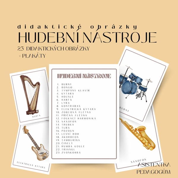 Demonstrační karty - hudební nástroje
