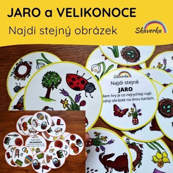 Najdi stejný obrázek - JARO a VELIKONOCE (sada)