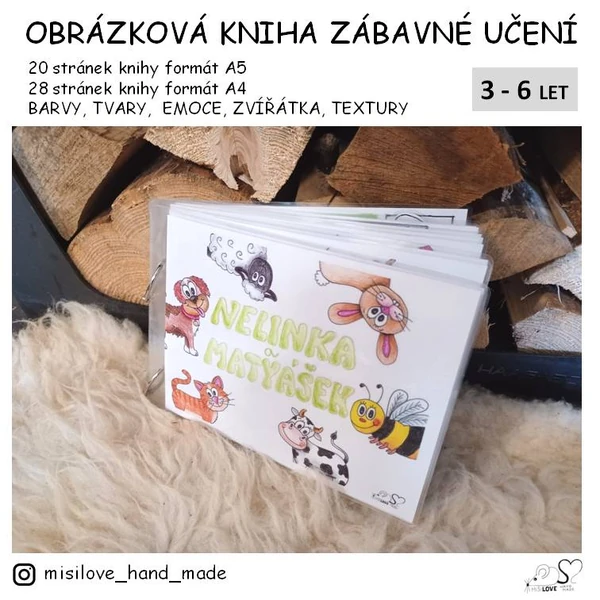 OBRÁZKOVÁ KNIHA ZÁBAVNÉ UČENÍ se suchými zipy