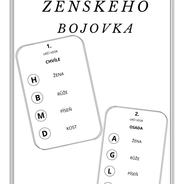 Vzory rodu ženského - bojovka s tajenkou