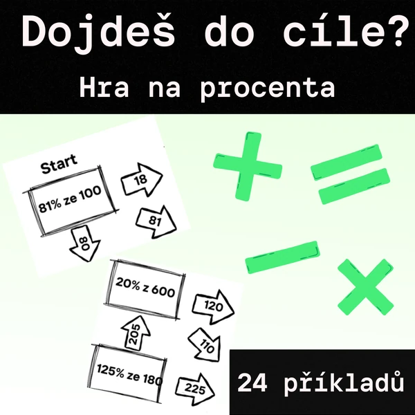 Hra - "Dojdeš do cíle?" - procenta - výpočet části z celku