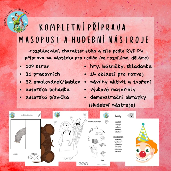Kompletní příprava - MASOPUST a hudební nástroje