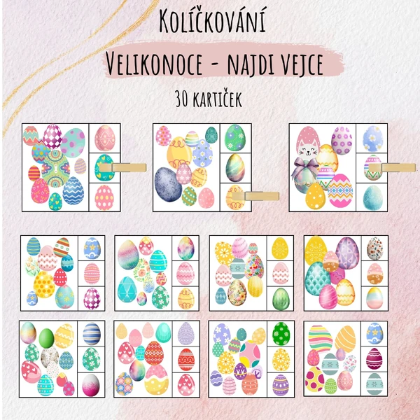 Velikonoce - Najdi vejce - kolíčkování