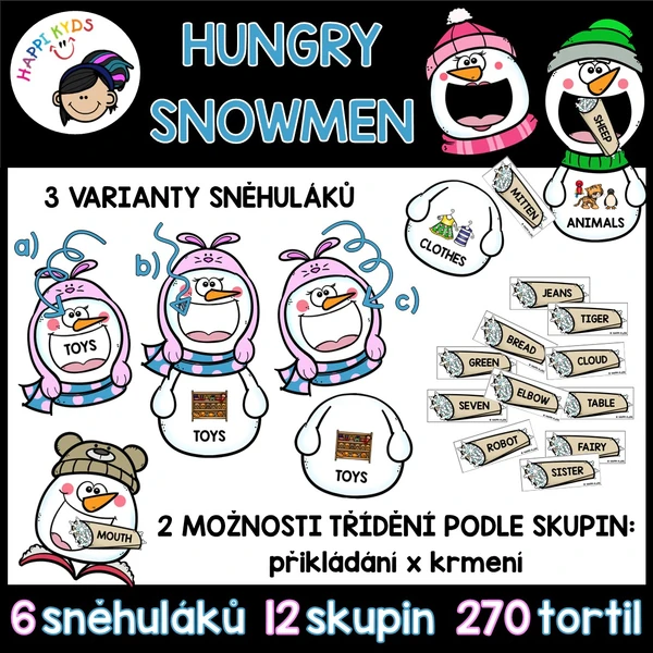 HUNGRY SNOWMEN - třídění do skupin