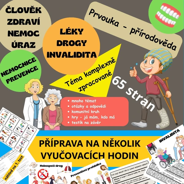 ČLOVĚK A JEHO ZDRAVÍ, NEMOC, ÚRAZ, DROGY, PRVNÍ POMOC.