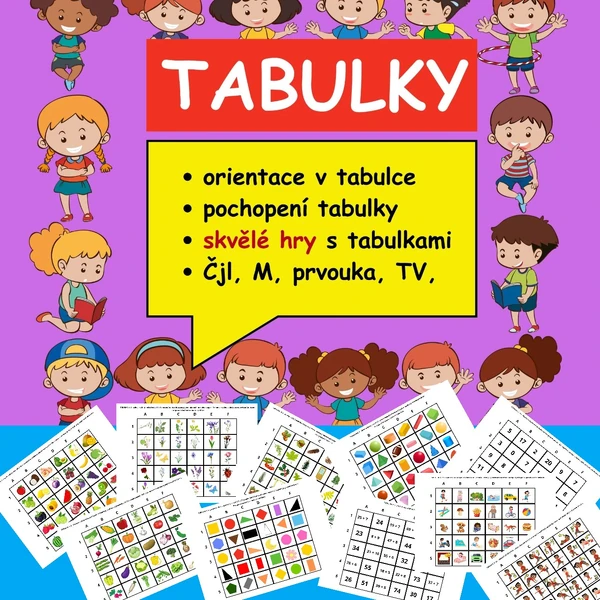 TABULKA, SOUŘADNICE, ORIENTACE V TABULCE - HRY S TABULKOU