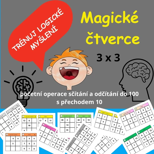 MAGICKÉ ČTVERCE - logika v matematice - numerace hrou do 100