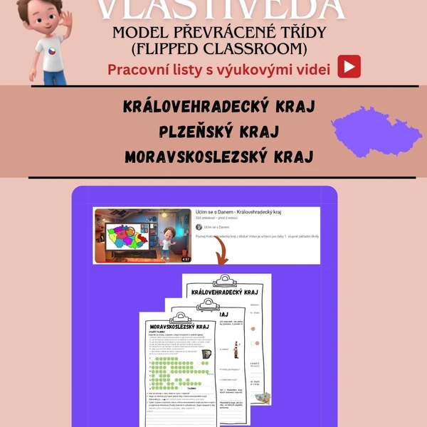 Kraje ČR - Pracovní listy s výukovými videi