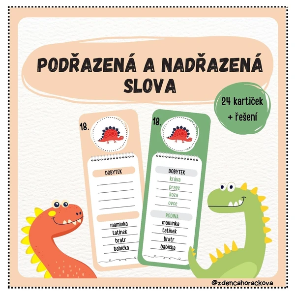 Slova podřazená a nadřazená 