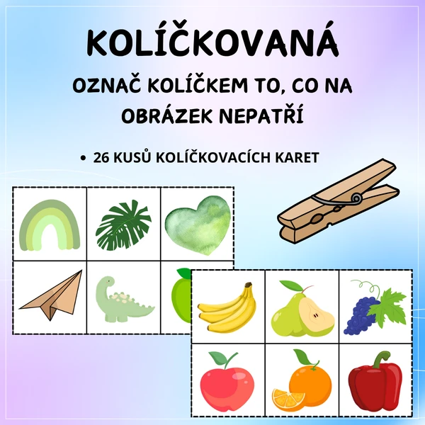 Kolíčkovaná - označ kolíčkem to, co na obrázek nepatří