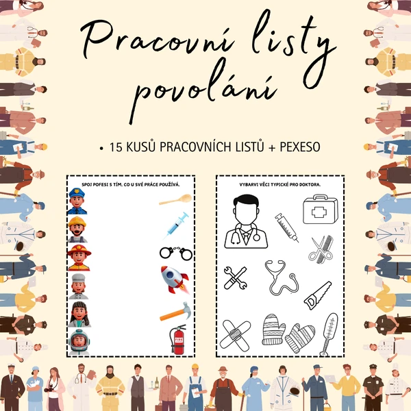 Pracovní listy - povolání + pexeso