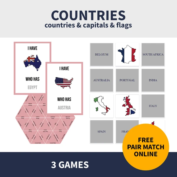 ENG - COUNTRIES (doplňkové aktivity nejen ke kvartetu)