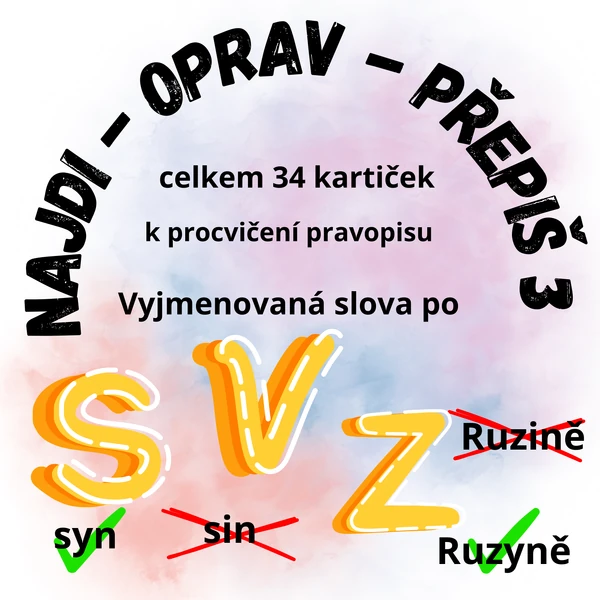 Najdi - oprav - přepiš 3