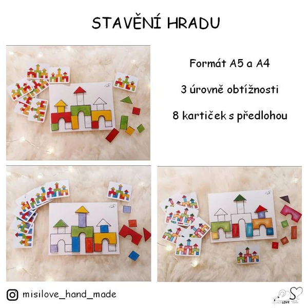 Pracovní list na suchý zip - Stavění hradu