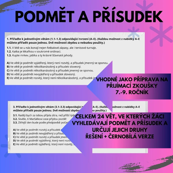 PODMĚT A PŘÍSUDEK